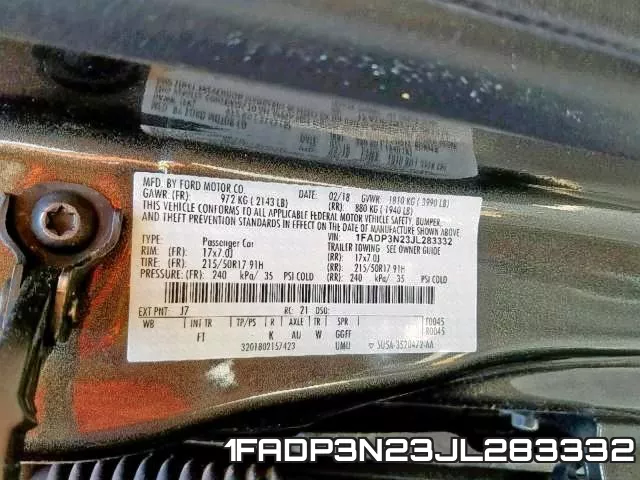 1FADP3N23JL283332 фото 2