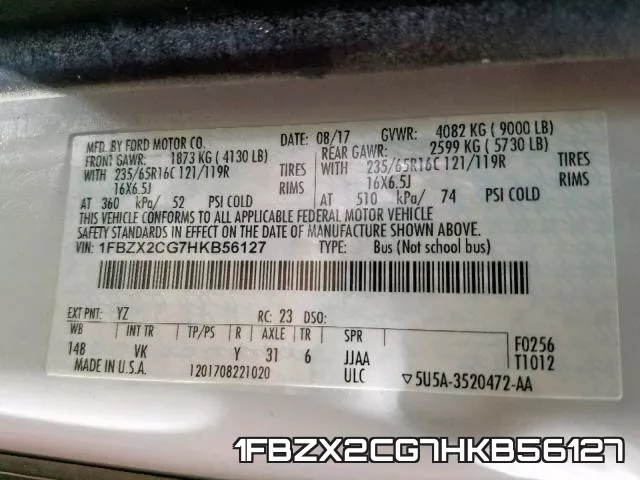 1FBZX2CG7HKB56127 фото 2