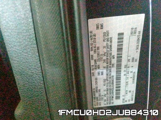 1FMCU0HD2JUB84310 фото 2