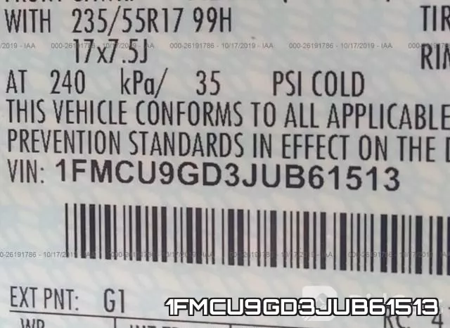 1FMCU9GD3JUB61513 фото 9