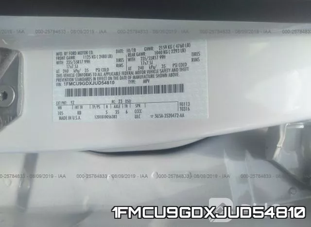 1FMCU9GDXJUD54810 фото 9