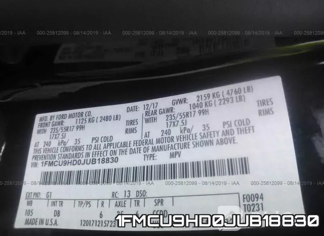 1FMCU9HD0JUB18830 фото 10