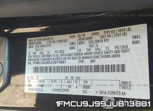 1FMCU9J99JUB73881 фото 8