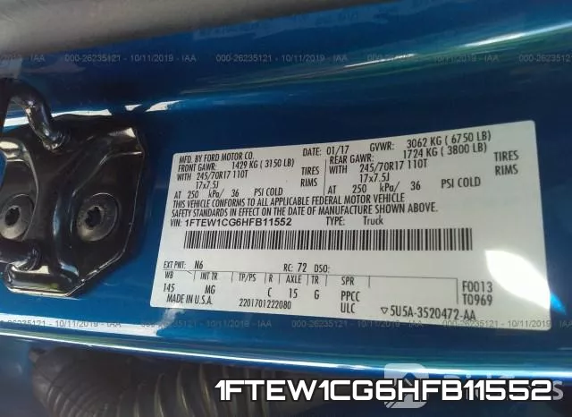 1FTEW1CG6HFB11552 фото 10
