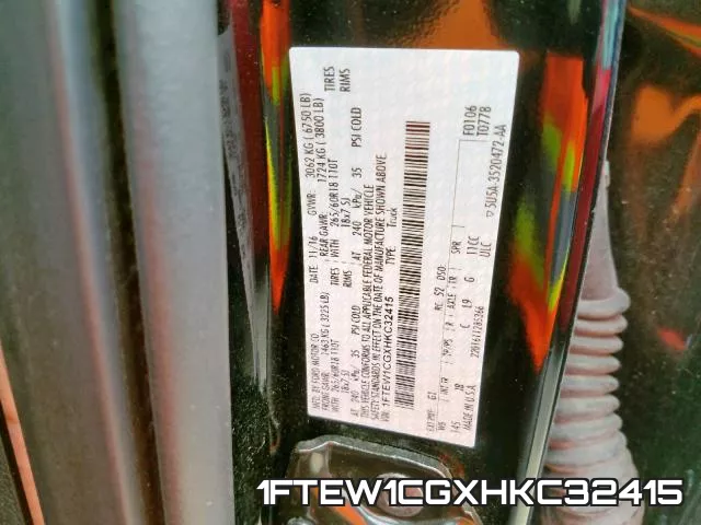 1FTEW1CGXHKC32415 фото 2