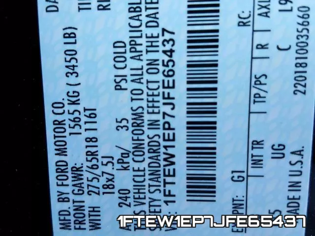 1FTEW1EP7JFE65437 фото 2