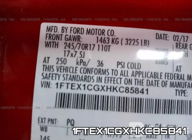 1FTEX1CGXHKC85841 фото 10