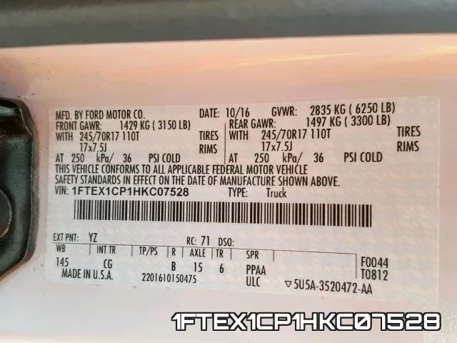 1FTEX1CP1HKC07528 фото 2