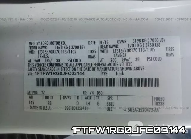 1FTFW1RG0JFC03144 фото 10
