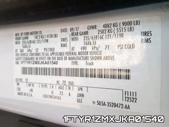 1FTYR1ZMXJKA01540 фото 2