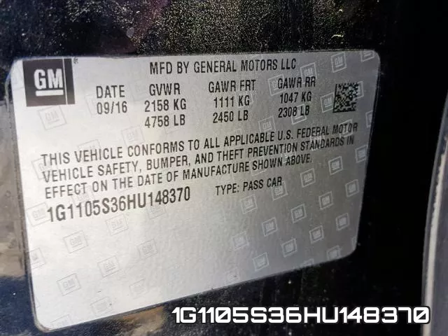 1G1105S36HU148370 фото 2