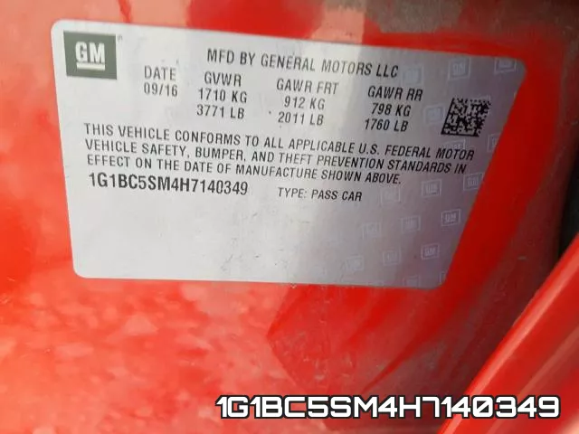 1G1BC5SM4H7140349 фото 2