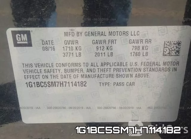 1G1BC5SM7H7114182 фото 10