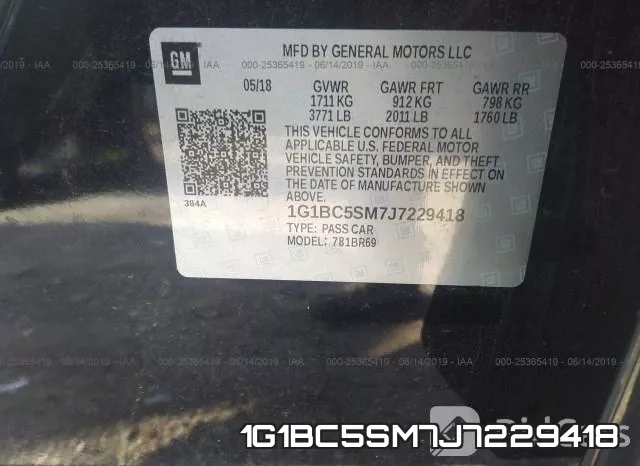 1G1BC5SM7J7229418 фото 10