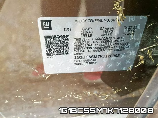 1G1BC5SM7K7128008 фото 2