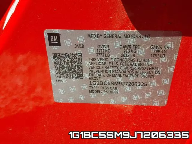 1G1BC5SM9J7206335 фото 2