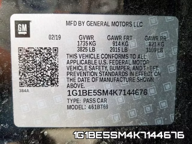 1G1BE5SM4K7144676 фото 2