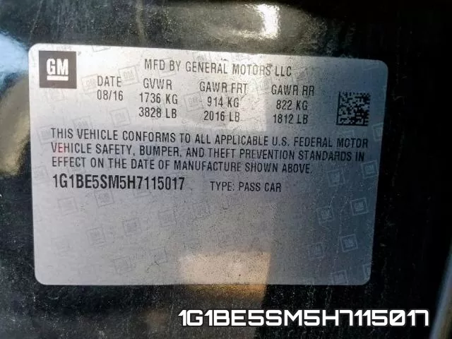 1G1BE5SM5H7115017 фото 2