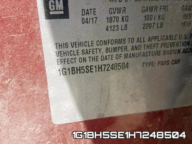1G1BH5SE1H7248504 фото 2
