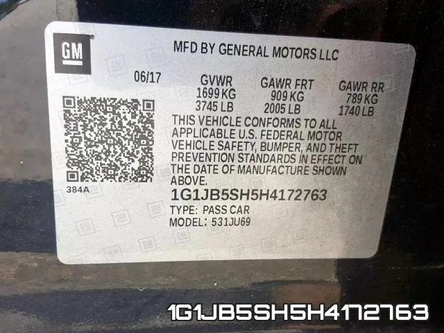 1G1JB5SH5H4172763 фото 2