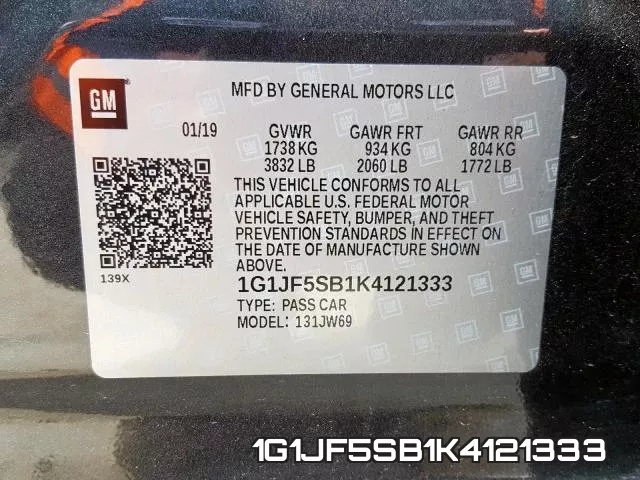 1G1JF5SB1K4121333 фото 2