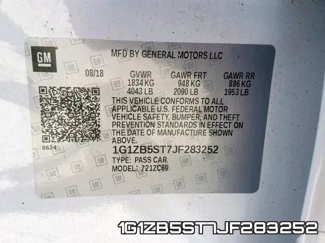 1G1ZB5ST7JF283252 фото 2