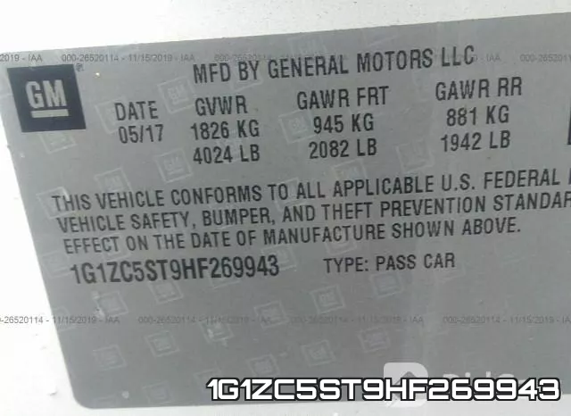 1G1ZC5ST9HF269943 фото 10