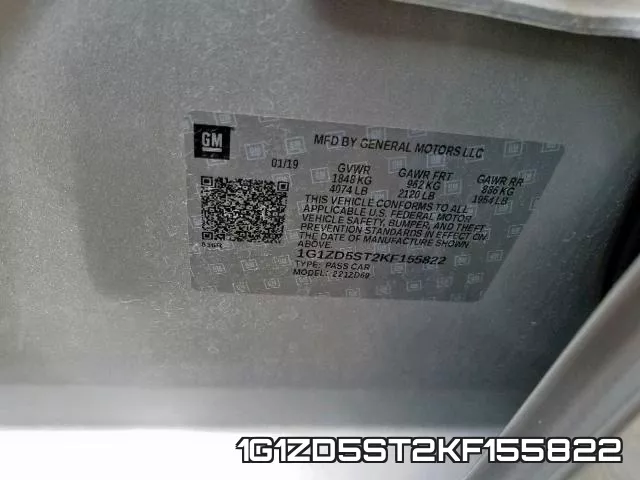 1G1ZD5ST2KF155822 фото 2