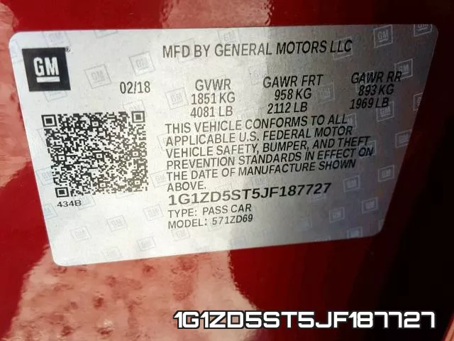 1G1ZD5ST5JF187727 фото 2
