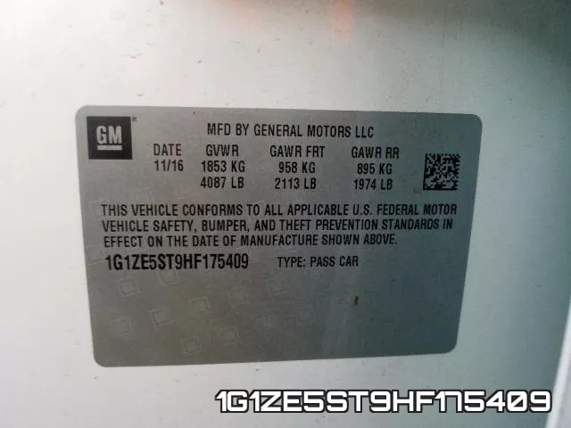 1G1ZE5ST9HF175409 фото 2
