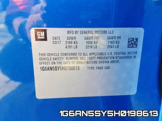 1G6AN5SY5H0198613 фото 2