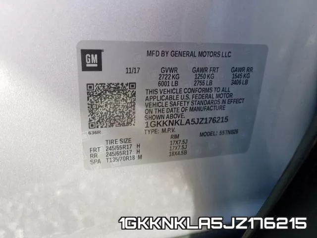 1GKKNKLA5JZ176215 фото 2