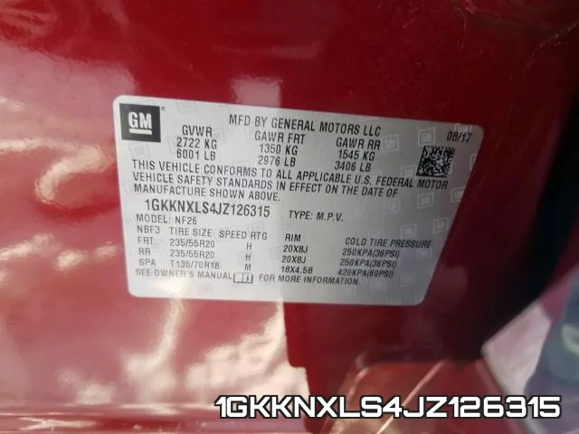 1GKKNXLS4JZ126315 фото 2