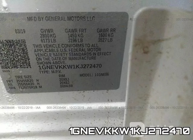 1GNEVKKW1KJ272470 фото 10