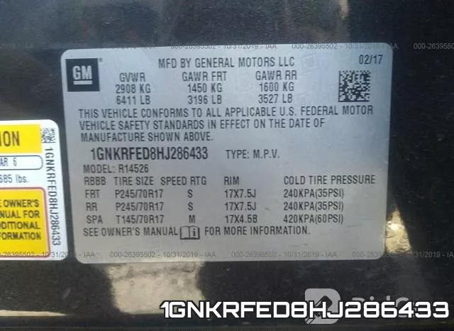 1GNKRFED8HJ286433 фото 9