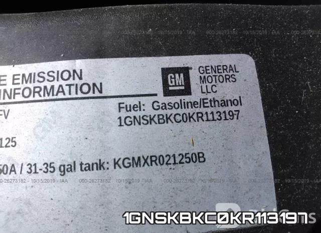 1GNSKBKC0KR113197 фото 10
