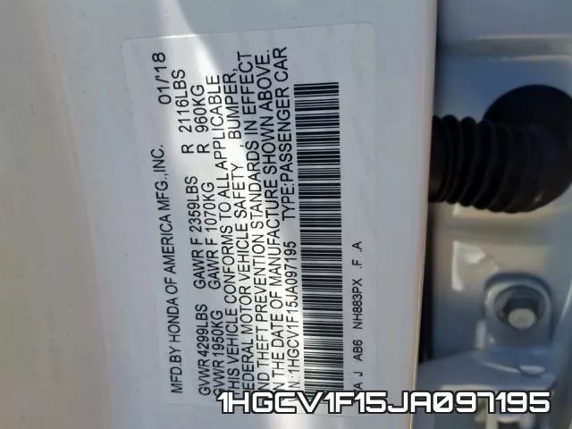 1HGCV1F15JA097195 фото 2