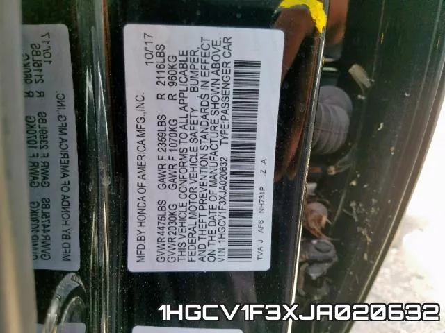 1HGCV1F3XJA020632 фото 2