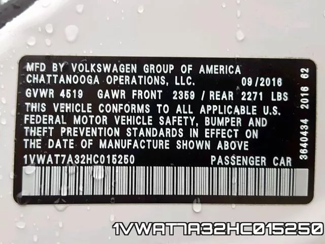 1VWAT7A32HC015250 фото 2