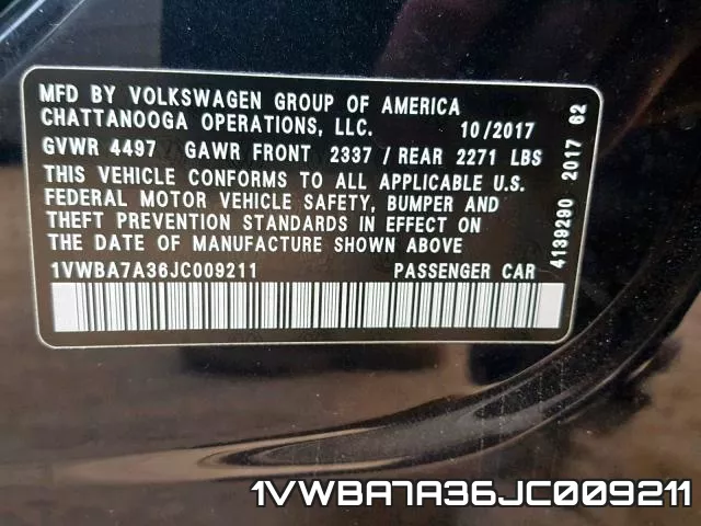 1VWBA7A36JC009211 фото 2