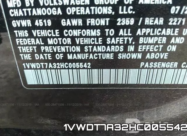 1VWDT7A32HC005542 фото 8