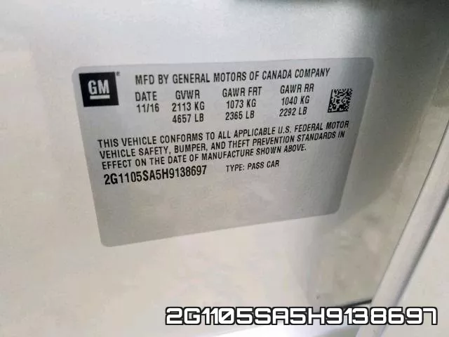 2G1105SA5H9138697 фото 2