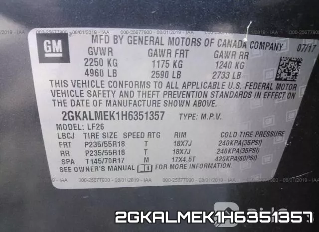 2GKALMEK1H6351357 фото 10