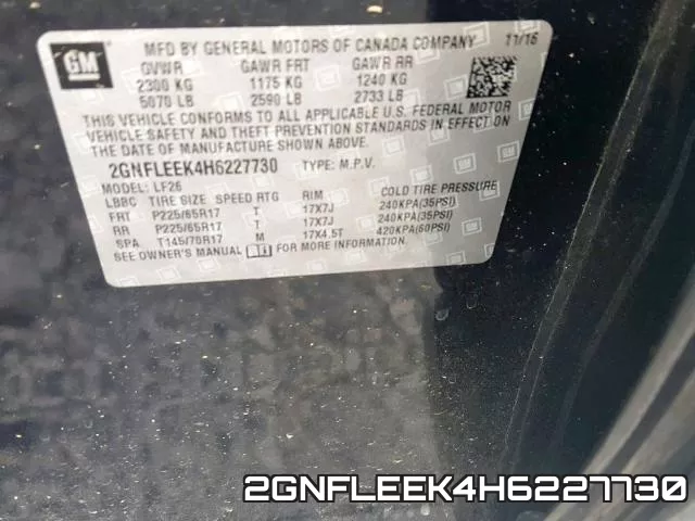 2GNFLEEK4H6227730 фото 2