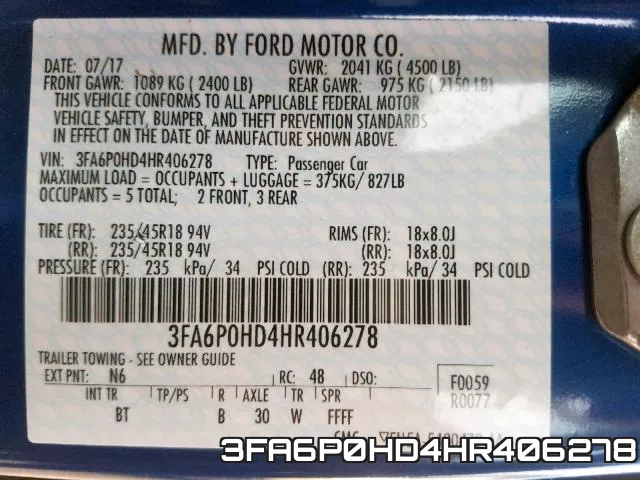 3FA6P0HD4HR406278 фото 2