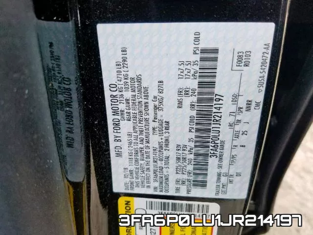 3FA6P0LU1JR214197 фото 2