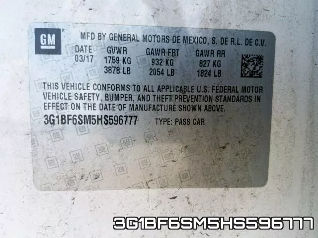 3G1BF6SM5HS596777 фото 2