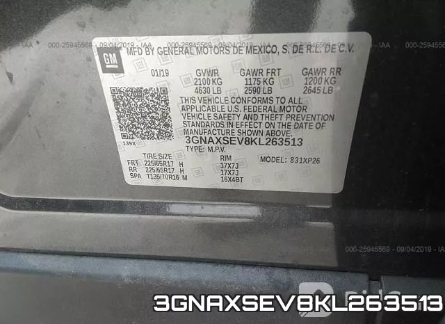3GNAXSEV8KL263513 фото 10