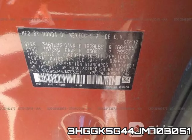 3HGGK5G44JM703051 фото 10