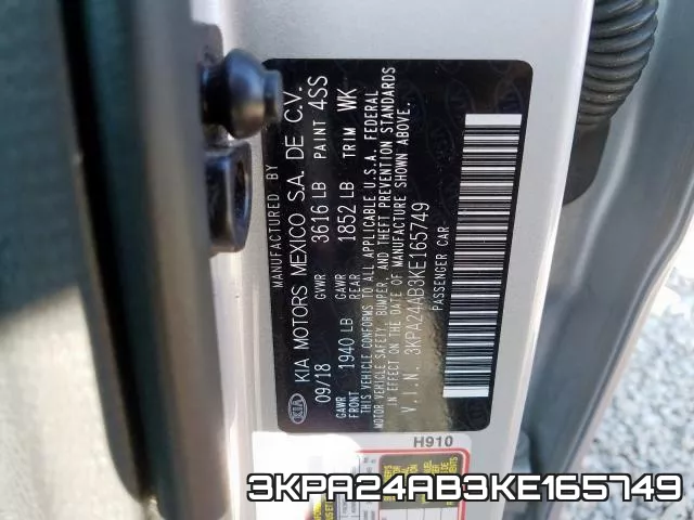 3KPA24AB3KE165749 фото 2